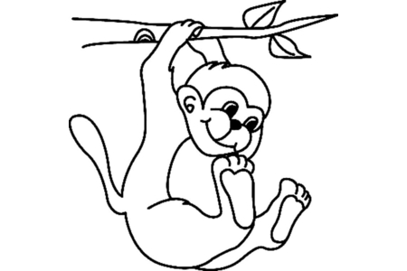Printable coloring pages: Monkey04 – 10 Doigts