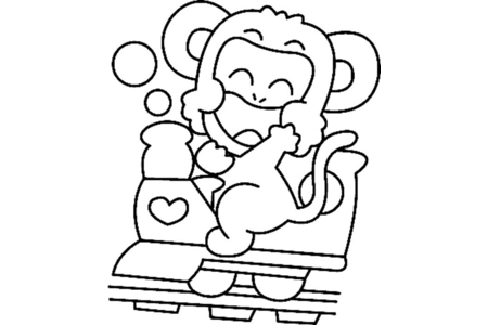 Printable coloring pages: Monkey10 – 10 Doigts