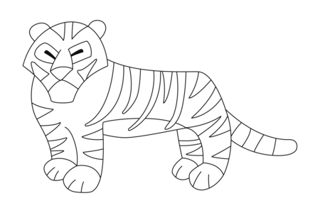Dibujos para imprimir : Tigre01 – 10 Doigts