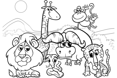 Dibujos para imprimir : Animales-sabana2 – 10doigts