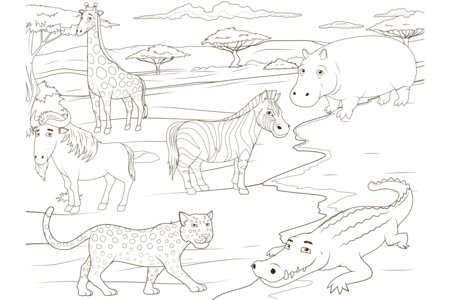 Printable coloring pages: Savannah-animals4 – 10doigts