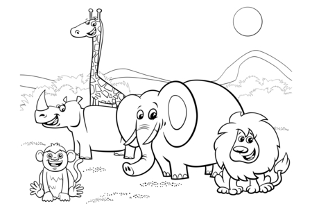 Dibujos para imprimir : Animales-sabana6 – 10doigts