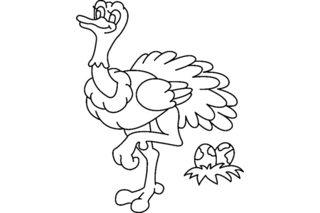Dibujos para imprimir : Avestruz 01 – 10doigts