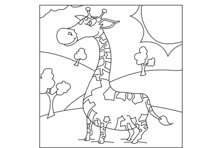 Printable coloring pages: Giraffe04 – 10doigts
