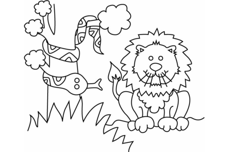 Dibujos para imprimir : León y serpiente01 – 10doigts
