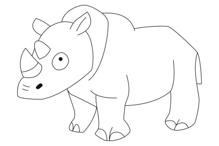 Printable coloring pages: Rhinoceros 03 – 10doigts