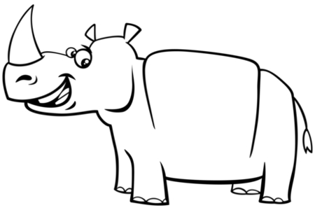 Printable coloring pages: Rhinoceros 04 – 10doigts