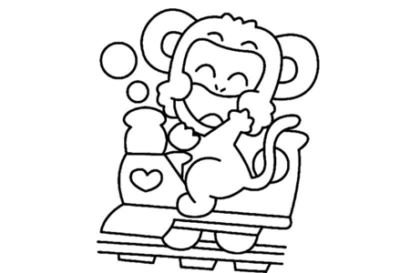 Printable coloring pages: Monkey 05 – 10doigts