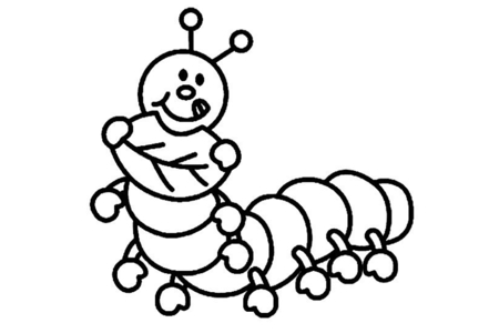 Dibujos para imprimir : Oruga 01 – 10 Doigts