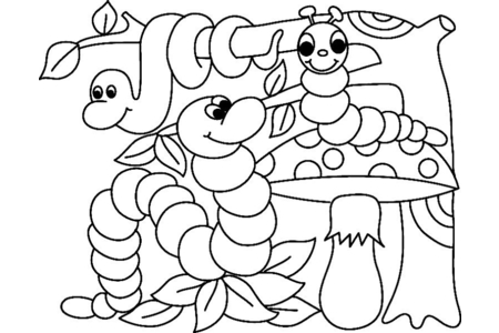Dibujos para imprimir : Oruga 02 – 10 Doigts