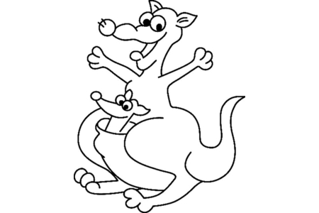 Dibujos para imprimir : Canguro 03 – 10 Doigts
