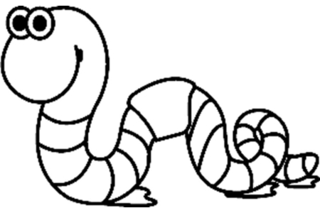 Dibujos para imprimir : Lombriz 02 – 10 Doigts