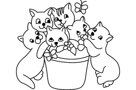 Dibujos para imprimir : Gato 02 – 10 Doigts