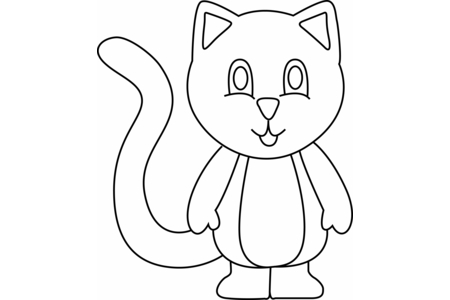 Dibujos para imprimir : Gato 05 – 10 Doigts