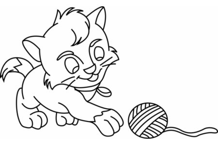 Dibujos para imprimir : Gato 13 – 10 Doigts