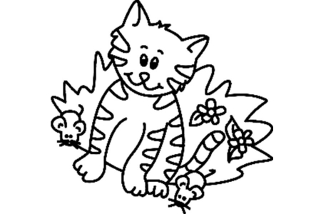 Dibujos para imprimir : Gato 16 – 10 Doigts