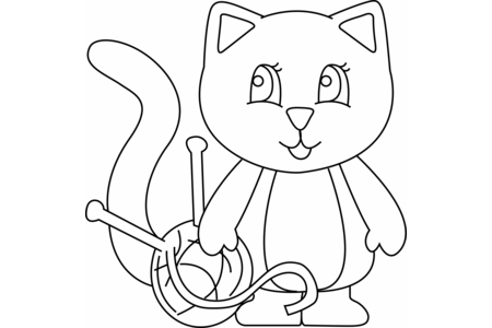 Dibujos para imprimir : Gato 30 – 10 Doigts