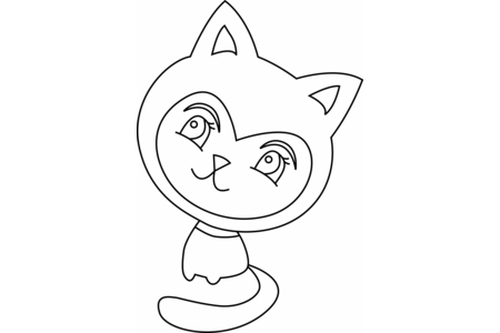 Printable coloring pages: Cat 35 – 10 Doigts
