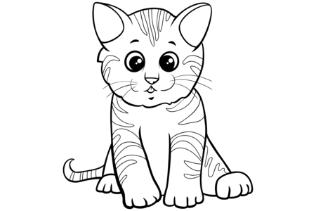 Printable coloring pages: Cat 36 – 10 Doigts