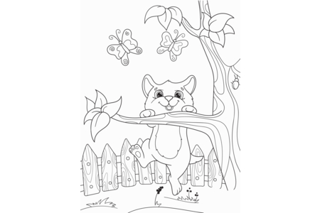 Printable coloring pages: Chat 38 – 10 Doigts