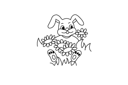 Dibujos para imprimir : Conejo n04 – 10 Doigts