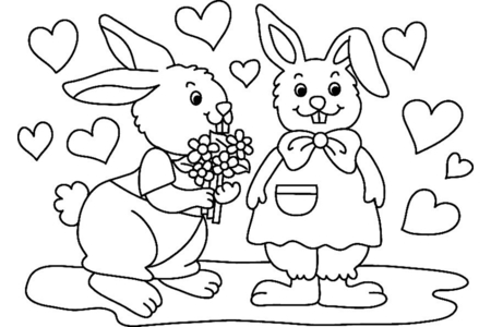 Printable coloring pages: Rabbit n18 – 10 Doigts