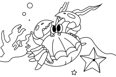 Printable coloring pages: Crab 04 – 10doigts
