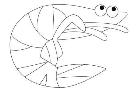 Printable coloring pages: Shrimp 01 – 10doigts