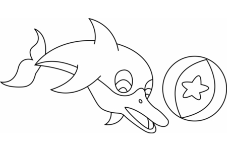 Printable coloring pages: Dolphin 02 – 10doigts