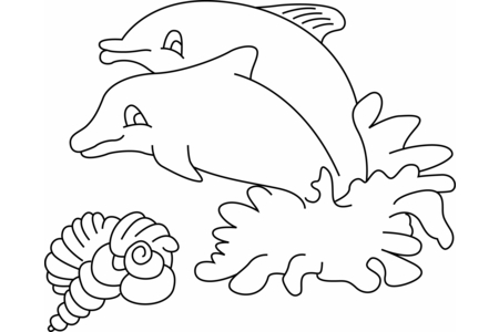 Printable coloring pages: Dolphin 03 – 10doigts