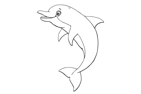 Printable coloring pages: Dolphin 09 – 10doigts