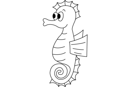 Printable coloring pages: Seahorse 01 – 10doigts