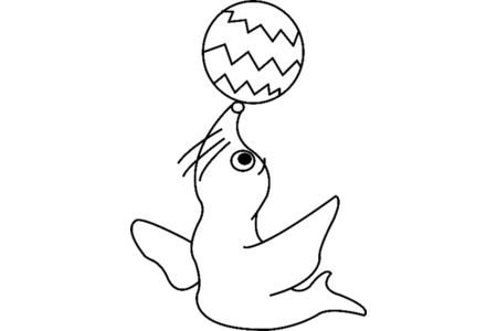Printable coloring pages: Sea lion 02 – 10 Doigts