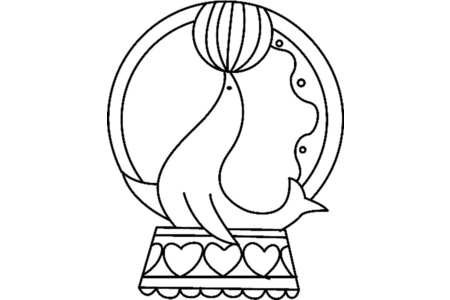 Printable coloring pages: Sea Lion 03 – 10 Doigts