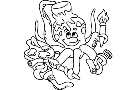 Printable coloring pages: Octopus 04 – 10doigts