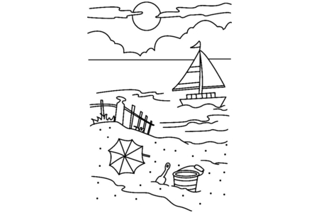 Printable coloring pages: Beach 01 – 10doigts