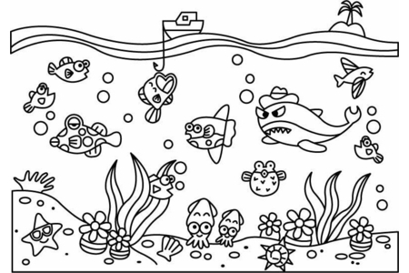 Printable coloring pages: Fish 21 – 10doigts