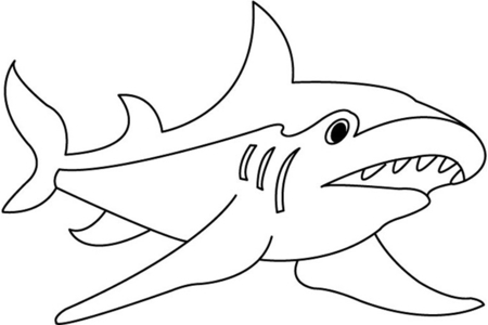Printable coloring pages: Shark 01 – 10doigts