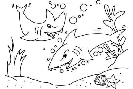 Printable coloring pages: Shark 02 – 10doigts
