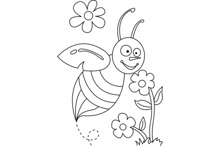 Printable coloring pages: Bee 03 – 10 Doigts