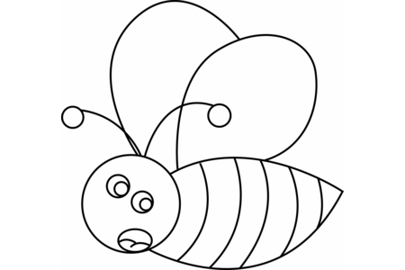 Printable coloring pages: Bee 04 – 10 Doigts