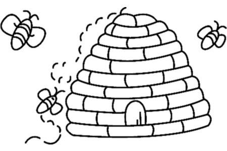 Printable coloring pages: Bee 06 – 10 Doigts