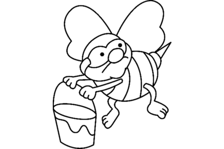 Printable coloring pages: Bee 07 – 10 Doigts