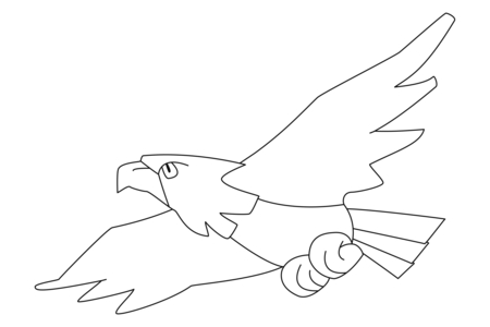 Printable coloring pages: Eagle 02 – 10 Doigts