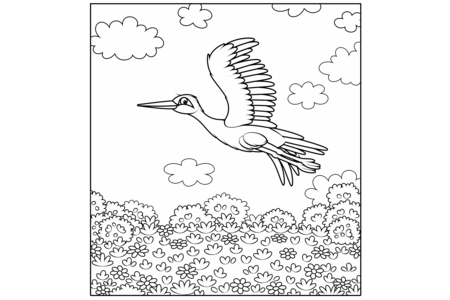 Printable coloring pages: Flying animals10 – 10 Doigts
