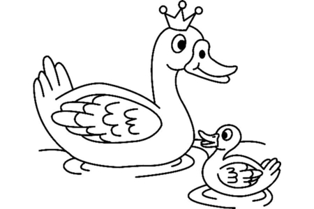 Printable coloring pages: Duck 03 – 10 Doigts