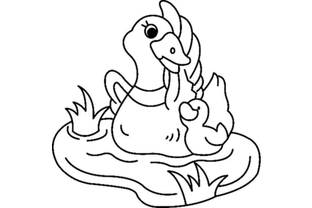 Printable coloring pages: Duck 04 – 10 Doigts