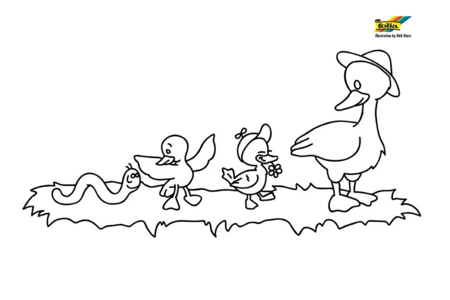 Printable coloring pages: Duck 26 – 10 Doigts