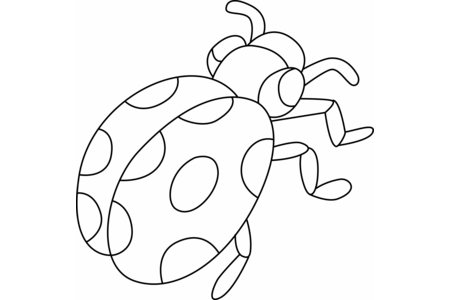 Printable coloring pages: Ladybug 02 – 10 Doigts