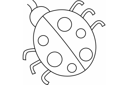 Printable coloring pages: Ladybug 03 – 10 Doigts